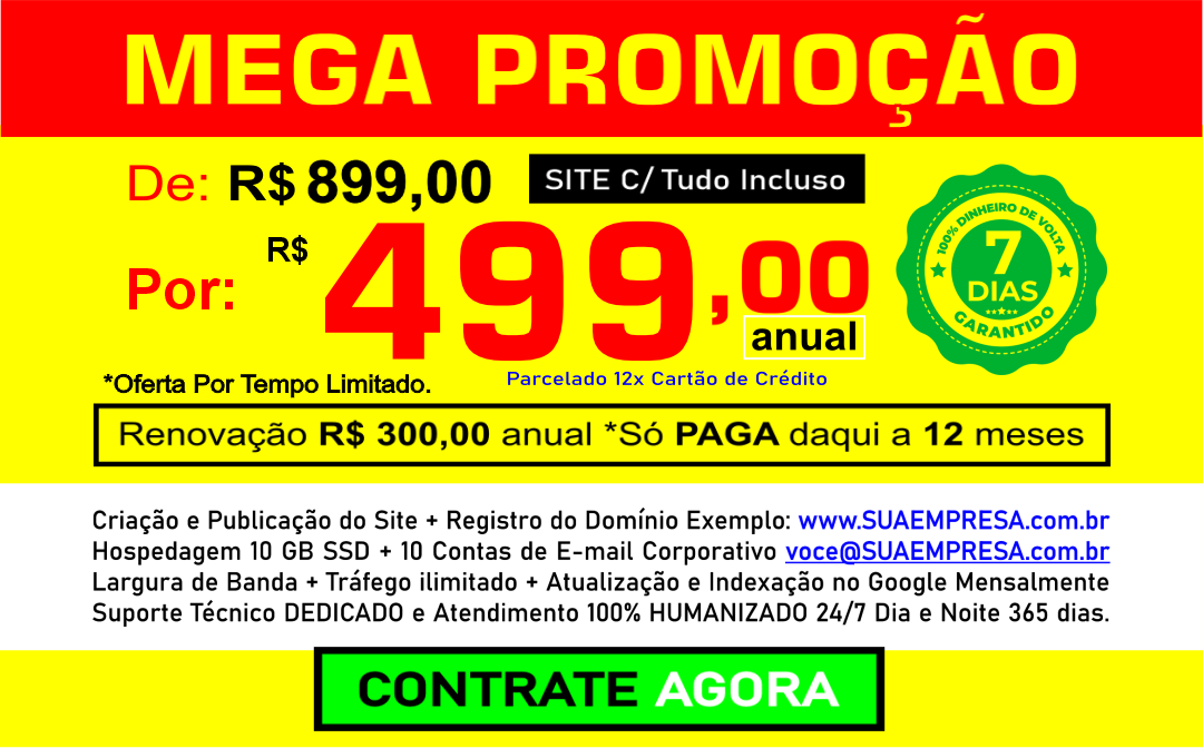 SEU SITE NO AR EM APENAS 1 DIA ÚTIL